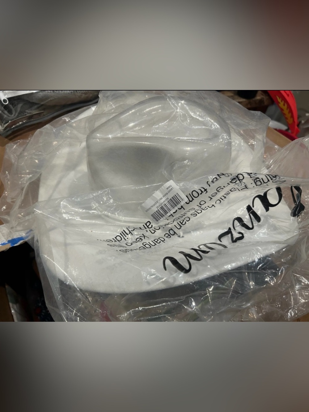 White Wide Brim Hat - Amazon